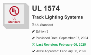 UL 1574 For Track Lighting Revised